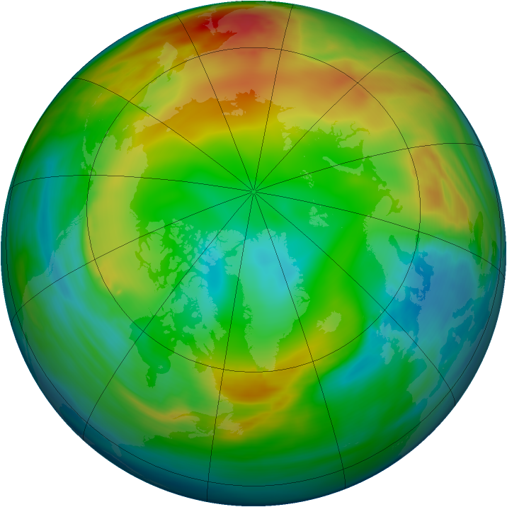 Arctic ozone map for 10 January 2005